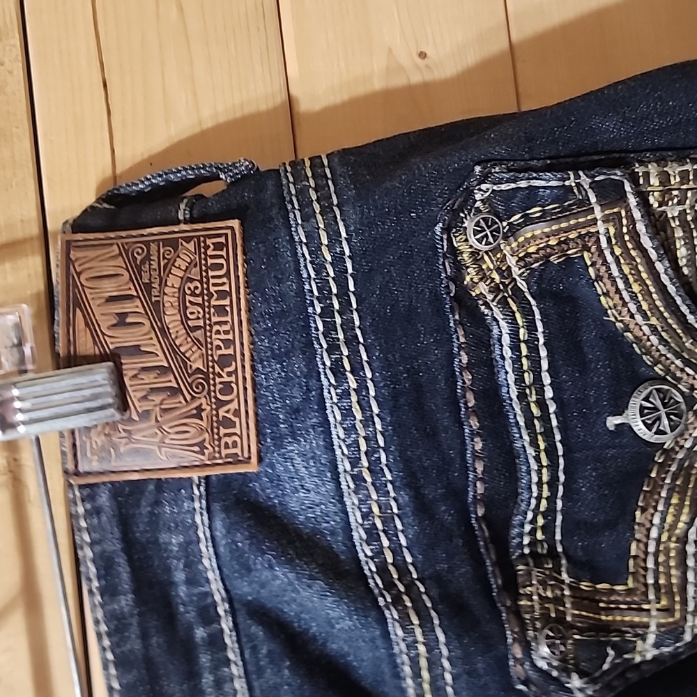 Affliction Blake Jeans Size 34 $175 Faded distressed NWOT 33in Inseam Cotton - Picture 4 of 8